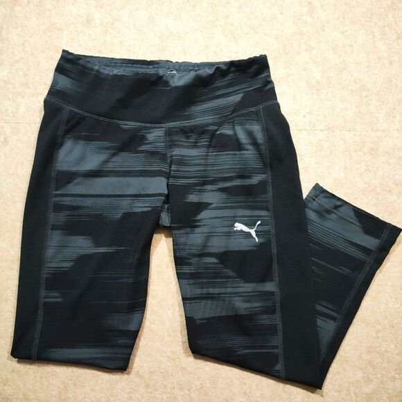 Puma Women's Black Cropped Leggings #6 - Picture 1 of 4